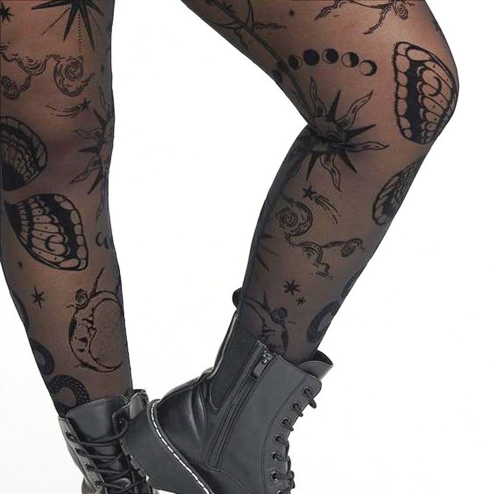 TORRID "Serpent Celestial" Black Flocked Leggings w/Attached Shorts NWT Size 1X - Picture 7 of 12